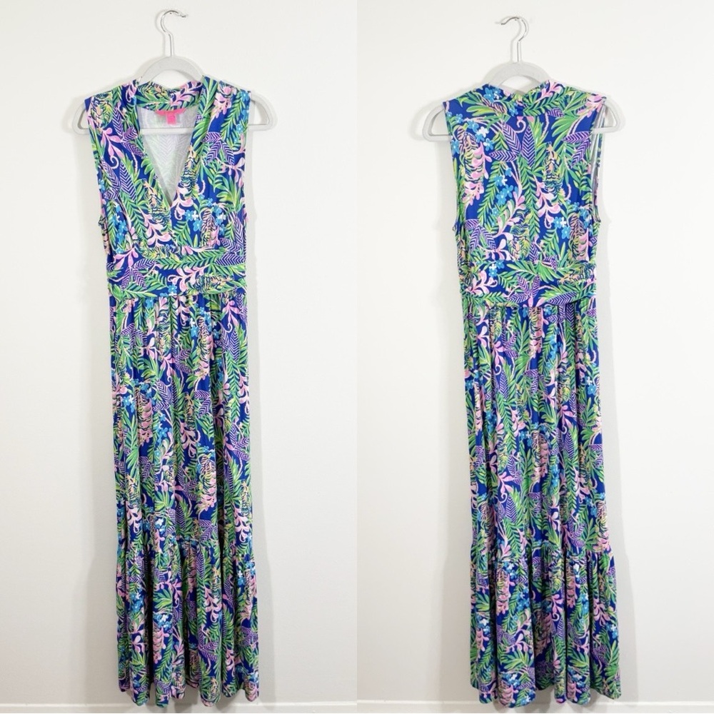 Lilly Pulitzer Multicolor Tropical Print Maxi Dress - Blue, Green, Pink - Picture 3 of 5